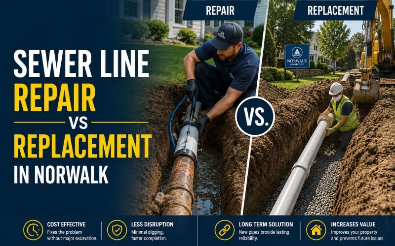 Sewer Line repair vs replacement in Connecticut
