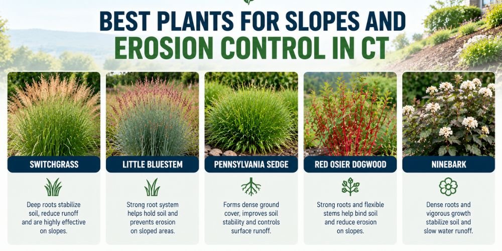 Best Plants for Slopes and Erosion Control in CT