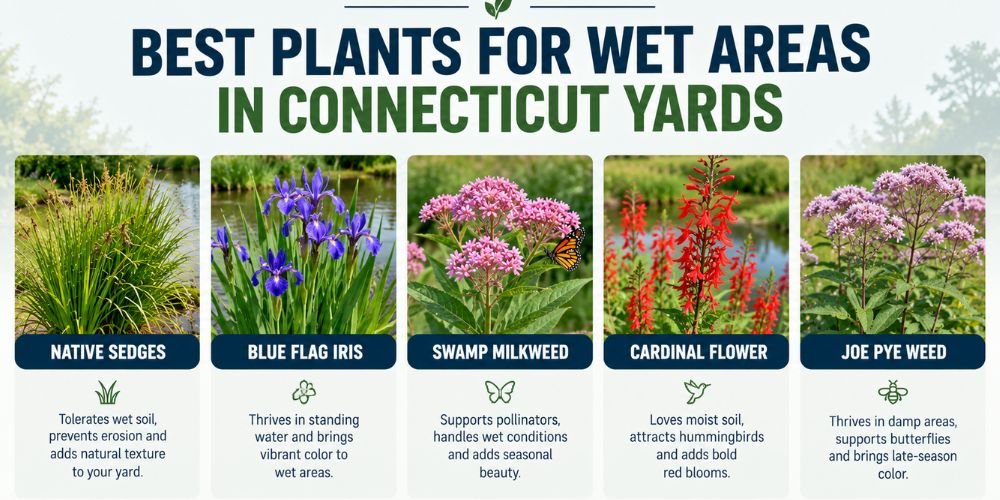 Best Plants for Wet Areas in Connecticut Yards