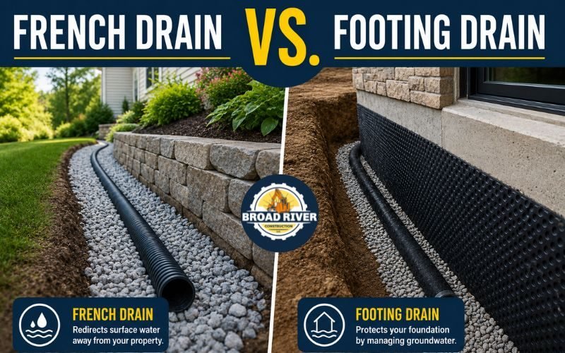 French Drain vs. Footing Drain